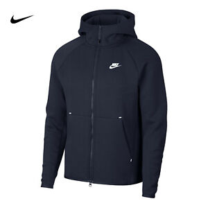 Nike Sportswear Full-Zip Tech Fleece Hoodie Obsidian 928483-451 Size XL-TALL 