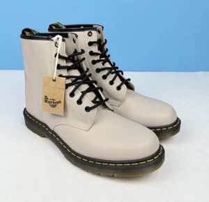 Dr. Martens Men's 1460 Vintage Taupe Smooth Leather Boots 8-Eye M 11 / W 12 NEW - Picture 1 of 17