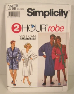Simplicity 9319 Easy 2 Hour Robe Pattern Unisex Adult, Teen Boys' L-XL Uncut - Picture 1 of 2