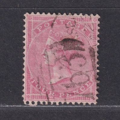 Great Britain SG 66 Scott 26a 1857 4d Victoria ((763)) Swansea Postmark - Image 1 of 2
