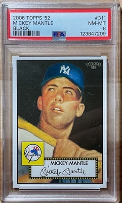 2006 Topps ‘52 Black #311 Mickey Mantle New York Yankees HOF PSA 8 NM-MT - Image 1 of 2