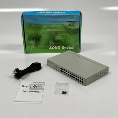 24-Port 100/10Mbps Fast Ethernet Unmanaged SOHO Networking Switch 18-0B-H24P-FF - Image 1 of 4