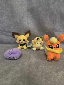 4 llaveros de peluche Pokemon - Flareon, Ditto, Psyduck, Pichu - Imagen 1 de 1
