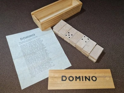 Altes Handgemachtes Domino Holz Spiel Asiatisch Drachen 70er 80er Jahre  - Bild 1 von 4