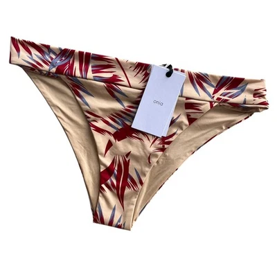 Parte inferior de bikini Onia L ZMU tostado rojo azul Ratti palmeras de gran tamaño Karina corte alto nuevo Foto 1 de 4