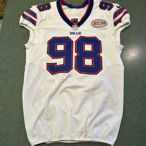 Camiseta deportiva usada en juego emitida por el equipo Buffalo Bills #98 Igbinosun Ralph Wilson parche RCW - Imagen 1 de 11