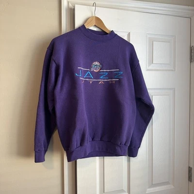 Vintage Utah Jazz Sweater Mens Medium Purple NBA Basketball Crewneck 90s - Image 1 of 4