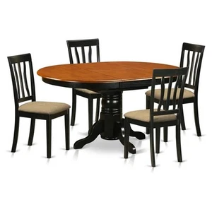 Pemberly Row 5-piece Dining Set with Cushion Chairs in Black/Cherry - Picture 1 of 6