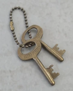Paar Vintage authentische Louis Vuitton Messing Dampfer Koffer SKELETT SCHLÜSSEL #151549 - Bild 1 von 6
