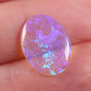 3ct Natural Solid Australian Opal, 11.5 x 15 x 2.5mm Loose Polished Crystal Opal - Picture 1 of 10