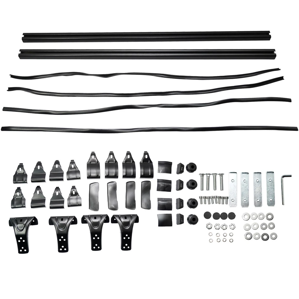 Portaequipajes universal de 48" con barra transversal para techo de auto con 3 abrazaderas Foto 1 de 1