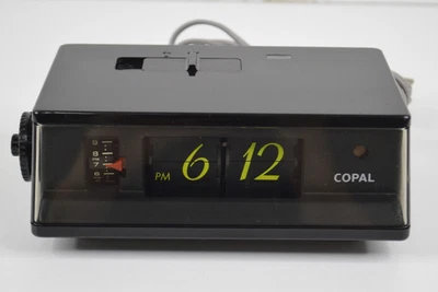 Copal LP-245 Black Light Flip Alarm Clock Black Plastic Case WORKS BUT READ! - Image 1 of 4