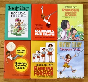 Lot 6 RAMONA THE PEST Books Beverly Cleary Brave Forever Age 8 Mother HBDJ EXC - Imagen 1 de 3