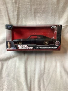 Nuevo de Lote Antiguo Jada Toys 1:24 (1968) Dodge Charger Carrocería Ancha Rápido y Furioso Plano Coche Negro - Imagen 1 de 7