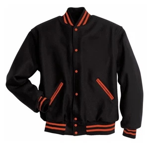 Holloway Original Varsity Jacke schwarz orange Wollmischung Druckknopfleiste Gr. XL Buchstabe - Bild 1 von 11