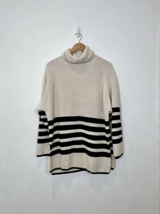 COS Black and Cream Wool Blend Knitted Jumper XS (Oversized) Luxury Classic - Picture 1 of 18