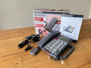 Silver Crest Big Button Telephone with Emergency Call Function & SOS Transmitter - Picture 1 of 13