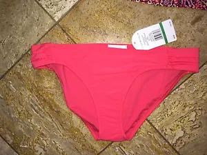 Neu mit Etikett Jessica Simpson Badeanzug orange koralle einfarbig Tankini Bikiniunterteil Damen L - Bild 1 von 2