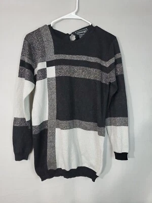 Vintage TERAZZO Sweater Women's Size Small Metalic Long Sleeve Retro  - Image 1 of 4