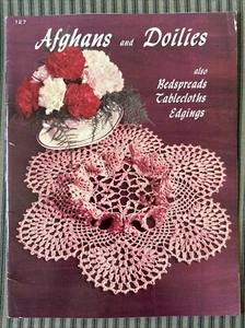 Afghans & Doilies Crochet Pattern Book 1978 Bedspreads Tablecloths Edgings - Picture 1 of 24