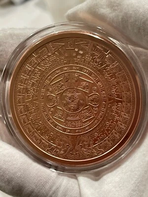 5 oz Copper Round - Aztec Calendar MADE IN USA IN A CAPSULE FREE SHIPPING IN USA - Image 1 of 2