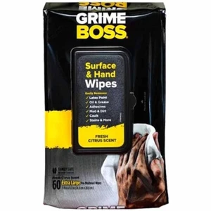 Grime Boss Heavy Duty Wipes W/ Citrus Scent - 60 Pack - Picture 1 of 1