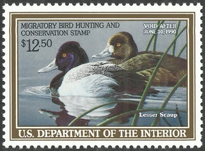 Scott RW56, Lesser Scaup, the 1989 Migratory Bird Hunting Stamp - MNH - Bild 1 von 1
