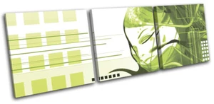 Girl Design Female Green Gift Abstract TREBLE CANVAS WALL ART Picture Print - Picture 1 of 1