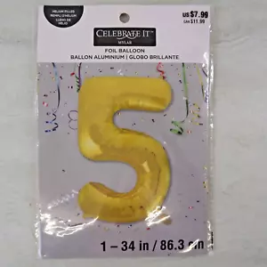 34" Large 5 Number Foil Balloon Digit Balloons Birthday Anniversary Party Decor - Picture 1 of 10