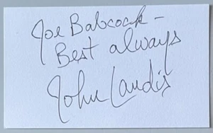 JOHN LANDIS, 100% AUTHENTIC AUTOGRAPHED INDEX CARD, ACTOR, WOW ! - Picture 1 of 1