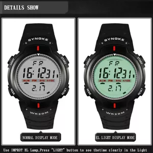 Men's Waterproof Sport Watch with Alarm Stopwatch Wrist Military LED Backlight - Picture 1 of 26