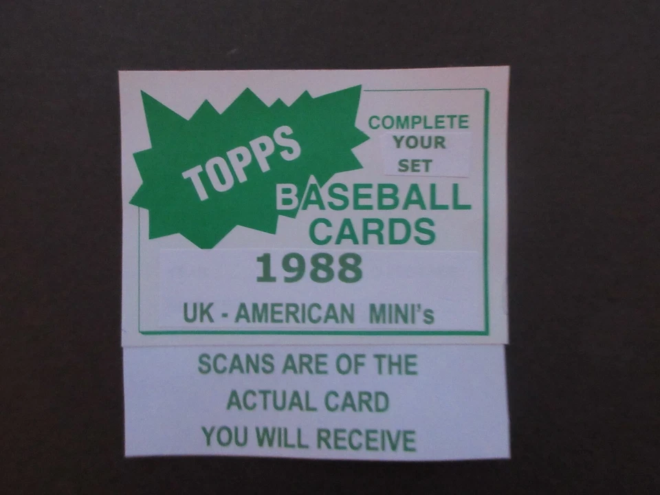 1988 Topps UK AMERICAN BASEBALL MINI'S  ~  U-Pick Players from Scan  ~ Free Ship - Image 1 of 1