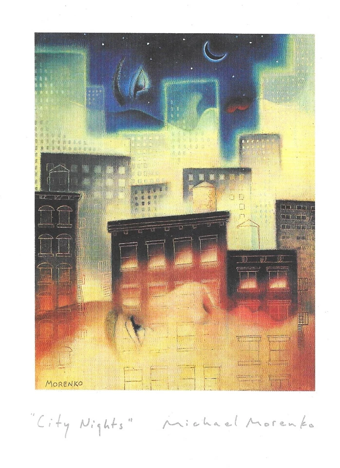 De colección AMERICAN AIRLINES Business Class MENU con artista Michael Morenko 1995 Foto 1 de 4