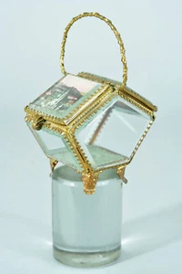 Gracioso Soporte para Anillo de Joyería Antigua Era Napoleón III Latón y Madre de Perla - Imagen 1 de 1