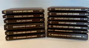 Louis L'Amour Leatherette Hardcover Book Set of 13 By Bantam Books Vintage - Foto 1 di 7