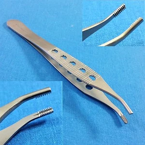 O.R GRADE ADSON BROWN TISSUE 9X9TEETH FORCEPS 4.75" CURVED ANGLED ANGULAR - Picture 1 of 5