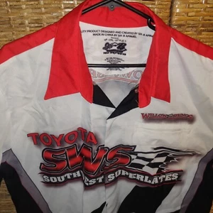 toyota willow springs sws superlates button up shirt Racing Checkered Flag - Picture 1 of 10