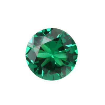 AAA Rated Round Green Nano Emerald Lab Created Gemstone Jewelry Stone 7mm to10mm - Image 1 of 4