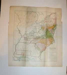 Vintage Map UNITED STATES DEVELOPMENT TO 1787 dated 1909 Matthews Northrup - Picture 1 of 3