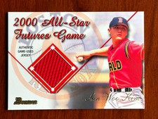 2001 Bowman / Topps Sun Woo Kim Boston Red Sox Game Used Jersey Card NM-MT