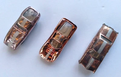 LOT OF 3 VINTAGE AURORA CIGARBOX CARS COBRA RIVIERA DINO FERRARI ROSE CHROME - Image 1 of 4