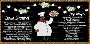 LARGE 10"x4.5" AFRO BLACK AMERICA CHEF MAGNET with Kitchen Conversion Chart - Picture 1 of 1