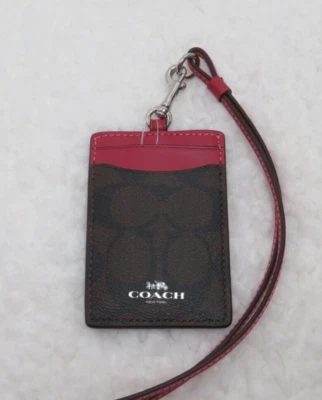 Cordón de PVC Coach Signature (marrón/violeta brillante) - nuevo con etiquetas (63274) Foto 1 de 3