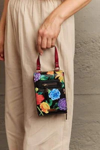 Nicole Lee Multicolor Art Deco Pebbled Vegan Leather Small Crossbody Wallet - Picture 1 of 22