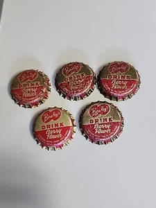 (5) VTG Soda Cork Lined Bottle Caps Bireley's Berry Flavor Drink 1930's NOS - Picture 1 of 7