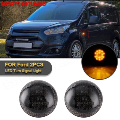 2X Smoke Amber LED Side Marker Repeater Light For 2010-2021 Ford Transit Connect - Изображение 1 из 4
