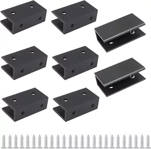 8 Pcs Adjustable Frameless Glass Shelf Bracket Holder Fit 10-12mm Thick - Picture 1 of 5