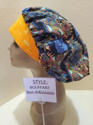 Black Panther & Women Warriors (orange) Women's Bouffant Surgical Scrub Hat/Cap - Image 1 of 4