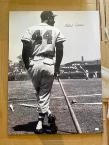 HANK AARON BEAUTIFULLY SIGNED 32"H x 24" WIDTH METAL PRINT WITH COA FROM JSA - Picture 1 of 7