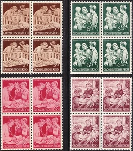 Stamp Germany Mi 869-72 Sc B253-6 Block 1944 WWII Fascism Welfare War Era MNH - Picture 1 of 1